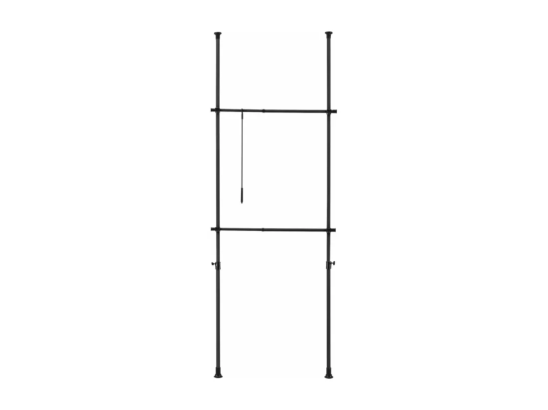 Penderie garde-robe télescopique rangements noire 75 x 75 x 278 cm 03_0008159