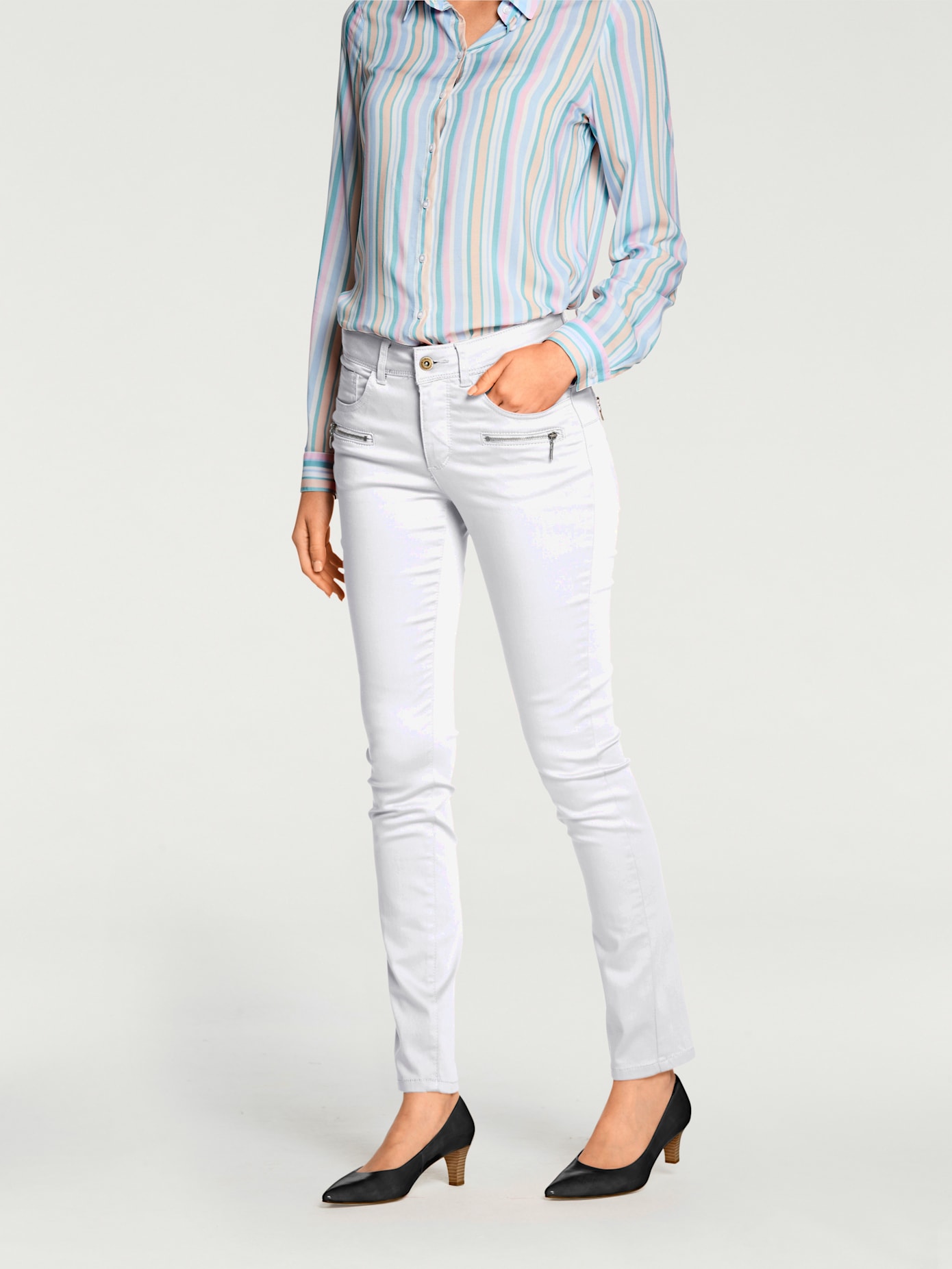 Jeans effet ventre plat coupe skinny tendance