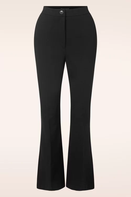 King Louie Marcie Aurora flared pantalon in zwart