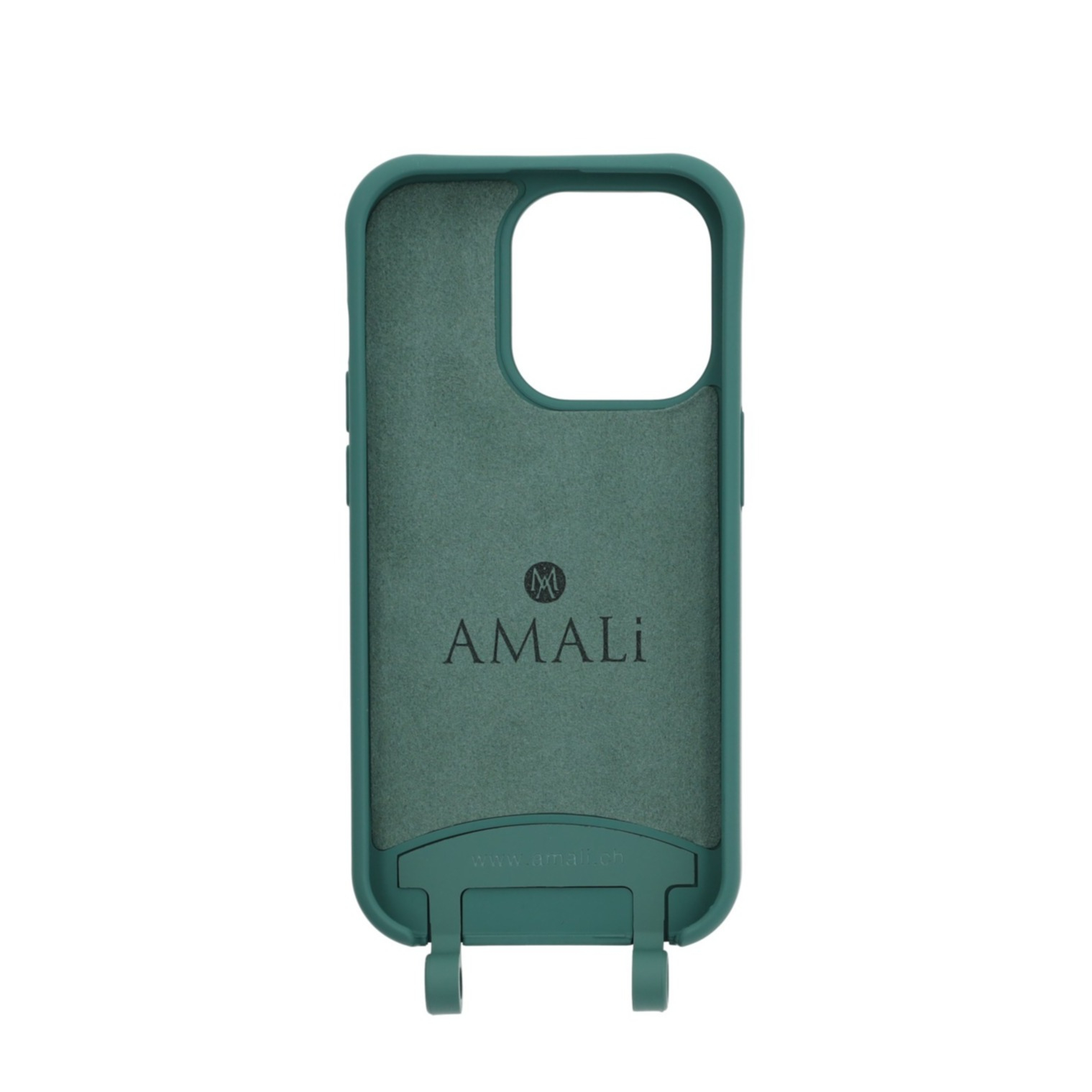 iPhone 15 Pro Handy Hülle Elegantes Case mit abnehmbarem Necklace Adapter - Darkgreen / Gold