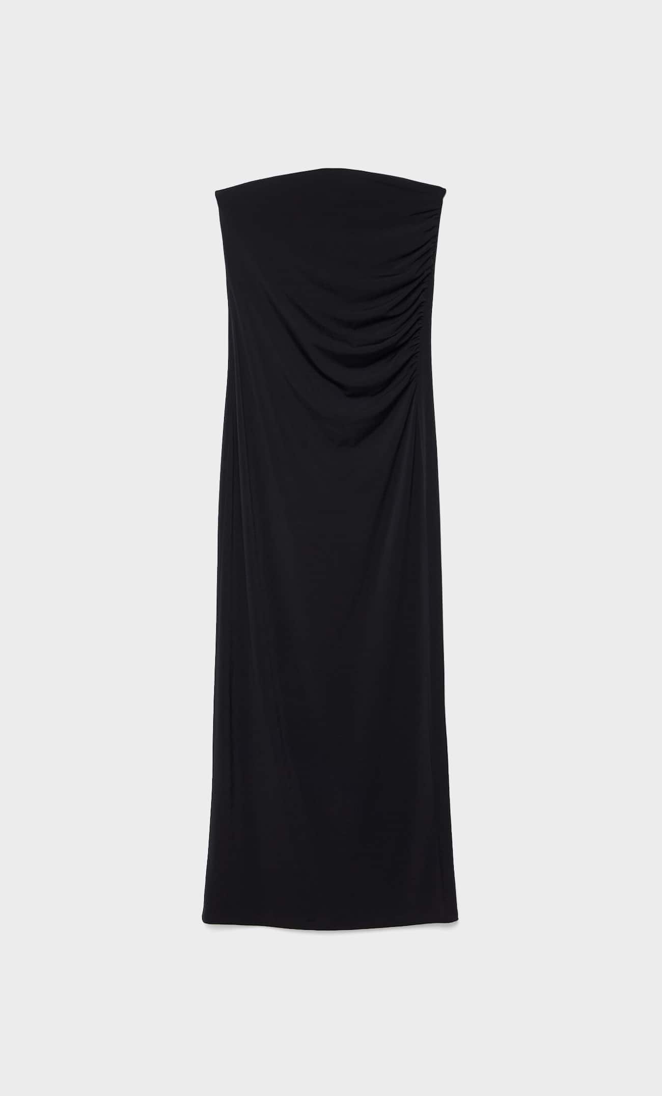 Vestido longo de malha estilo bandeau