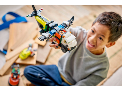 LEGO Vliegtuig, servicewagen en hovercraft remix (60505)