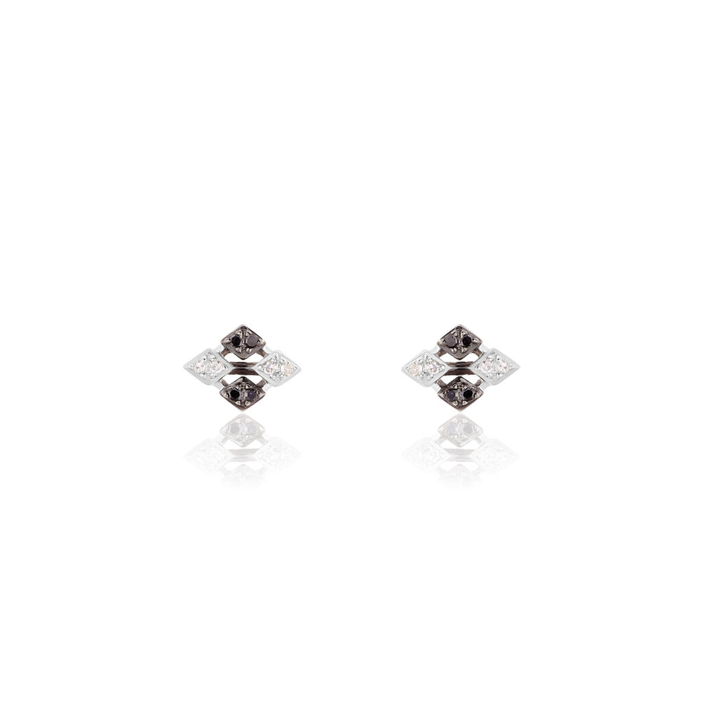 Boucles D'oreilles Pendantes Enid Or Blanc Diamant