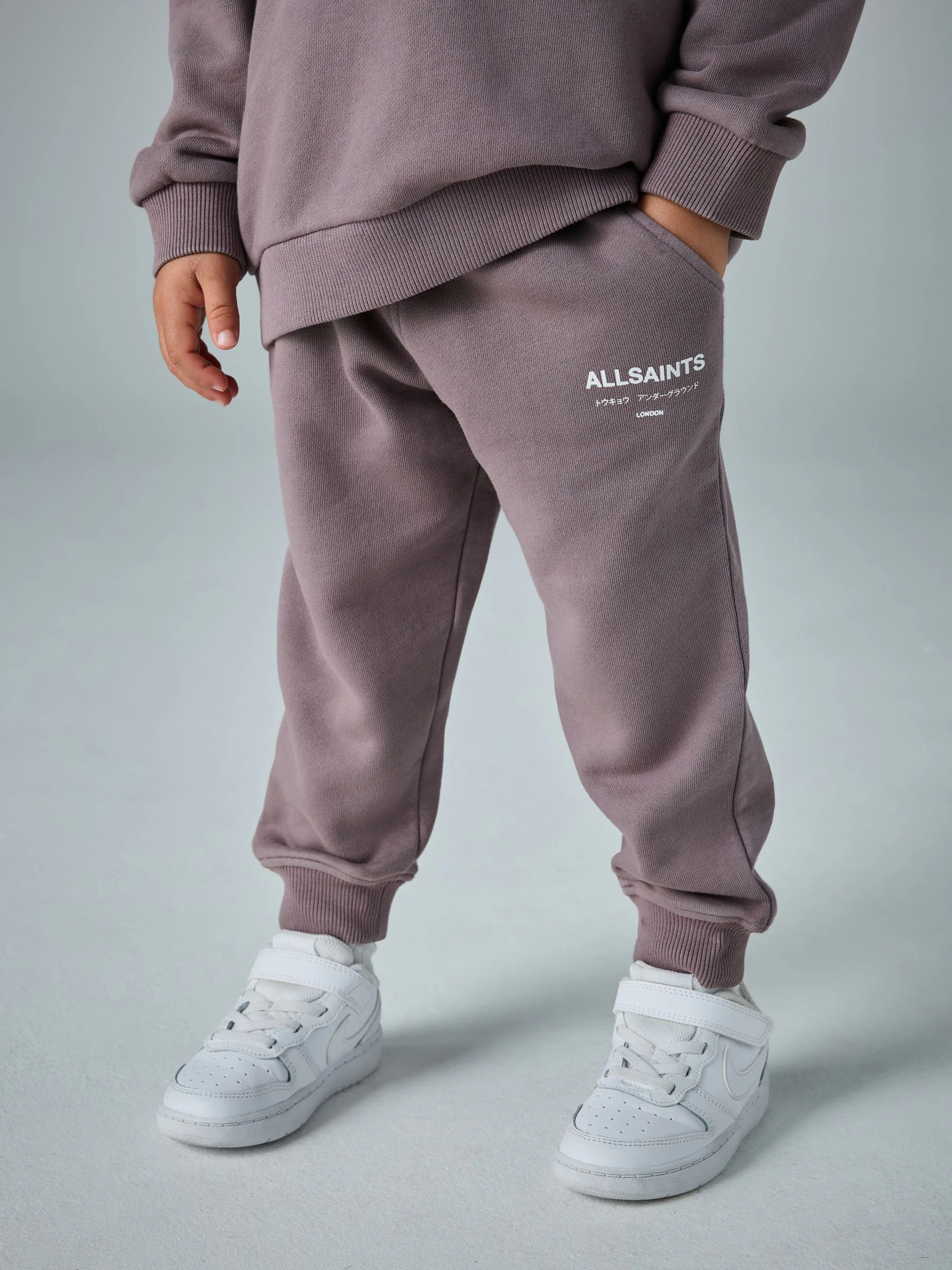 Paars met wassing - smALLSAINTS Underground Oversized Younger Boys Sweatshirt and Joggers Set