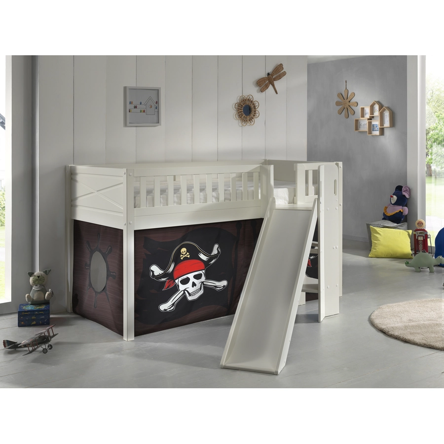 VIPACK Spielbett SCOTT 90 x 200 cm Caribian Pirate weiß