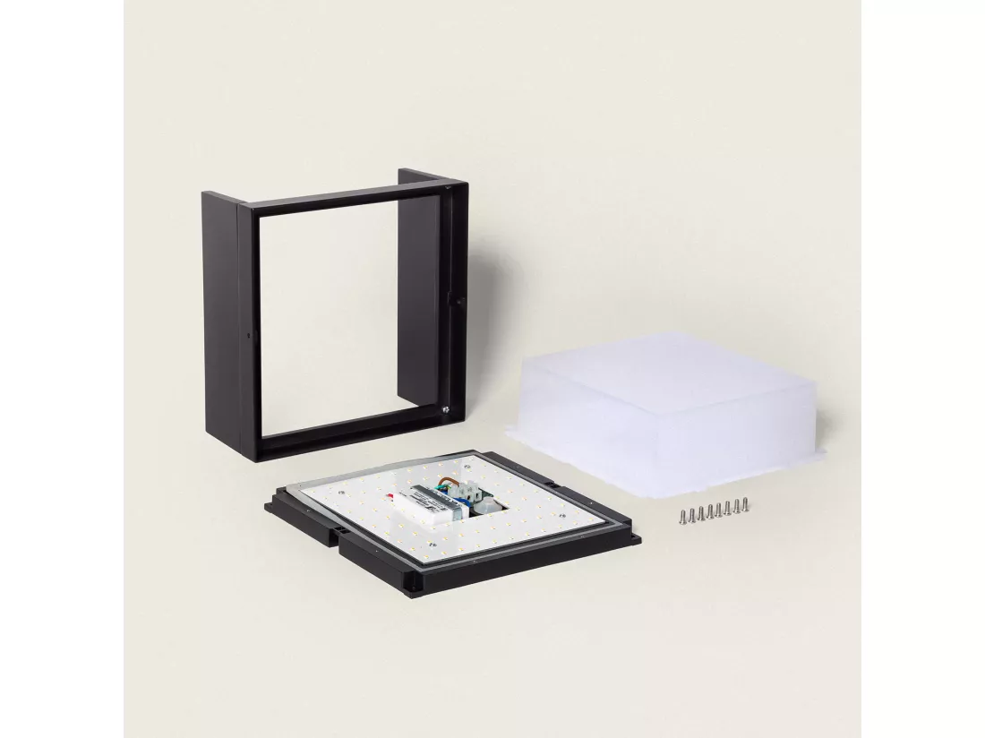 Applique Murale Extérieure LED 18W Éclairage Carré Noire Rimen Noir