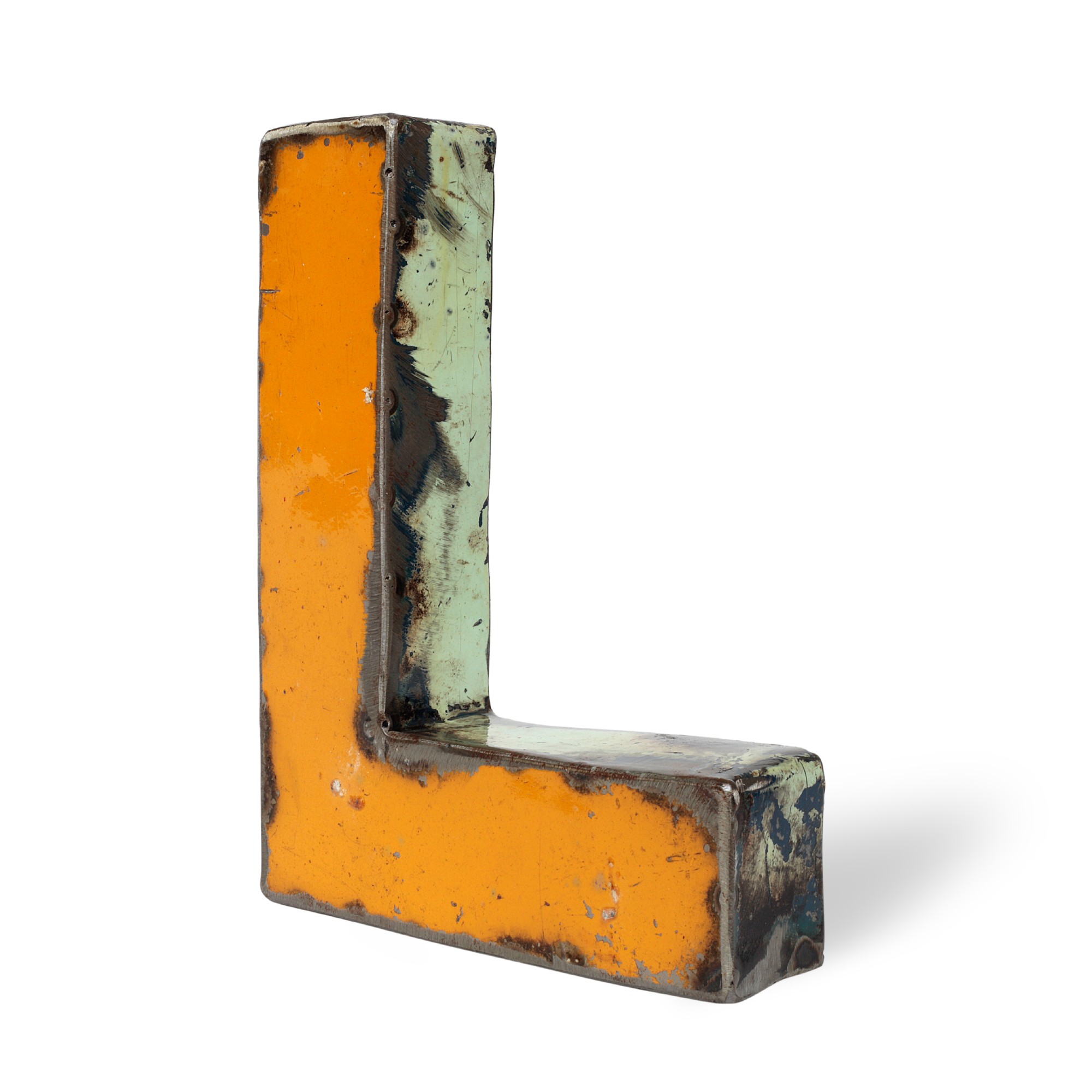 Metallbuchstabe 'L', multicolor, T 14 cm, B 20 cm, H 4 cm von fischer's lagerhaus