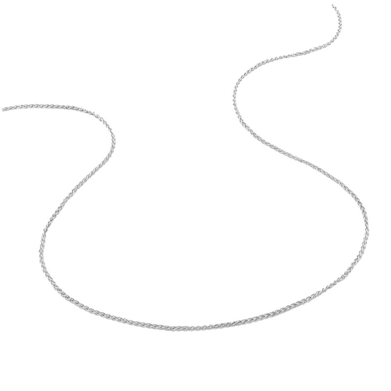 Bracelet mixte 18 cm - Maille Spiga - Or  blanc 18 Carats - Largeur 1 mm