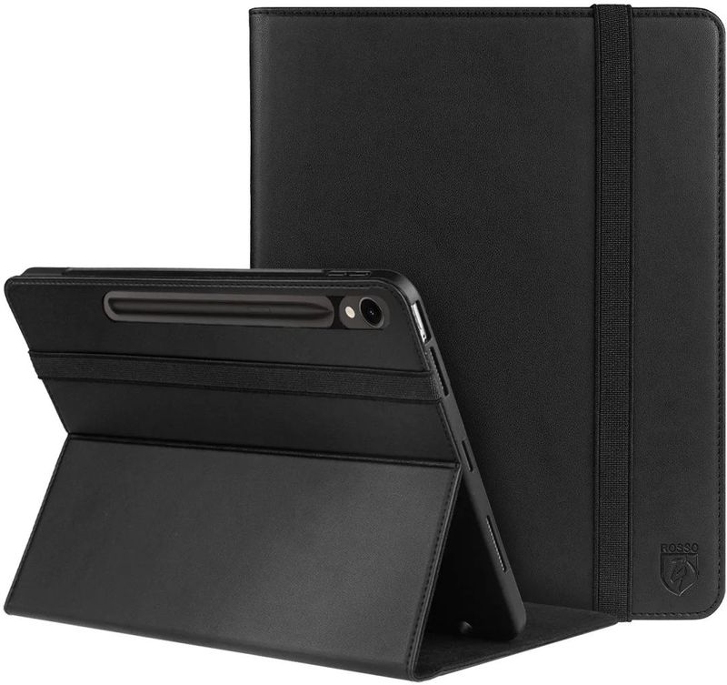 Rosso Element - Hoes Book Case - Zwart - Voor Samsung Galaxy Tab S9 / S9 FE / S10 FE
