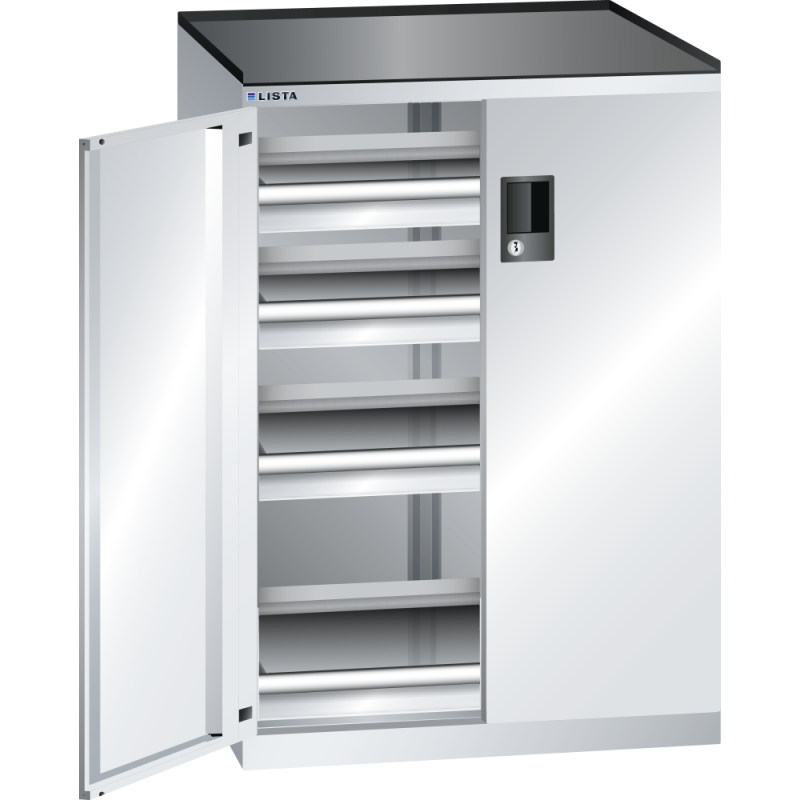 Armoire à tiroirs à portes battantes Lista 36x27E - charge 200 Kg