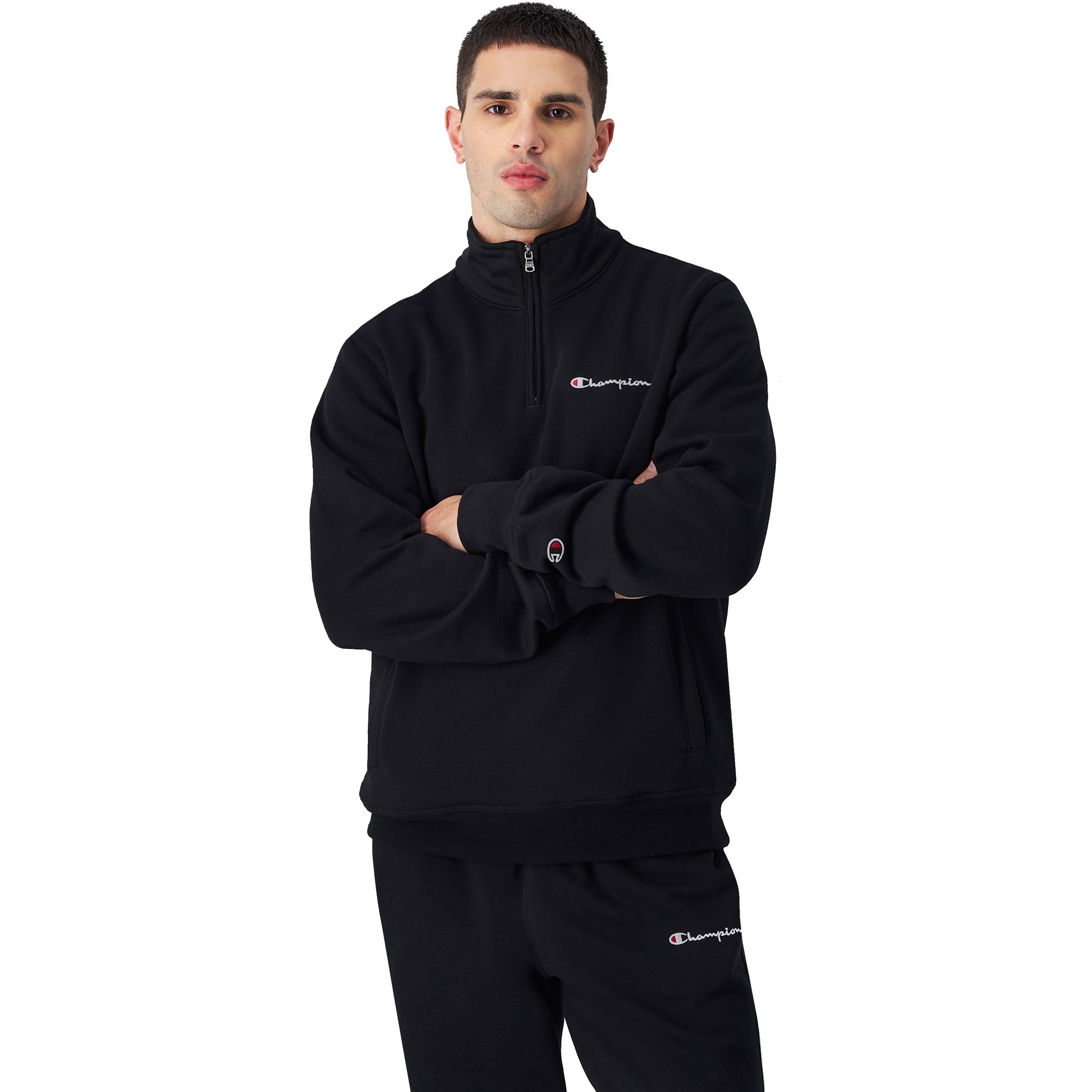 Champion Half Zip Sweatshirt Herren schwarz