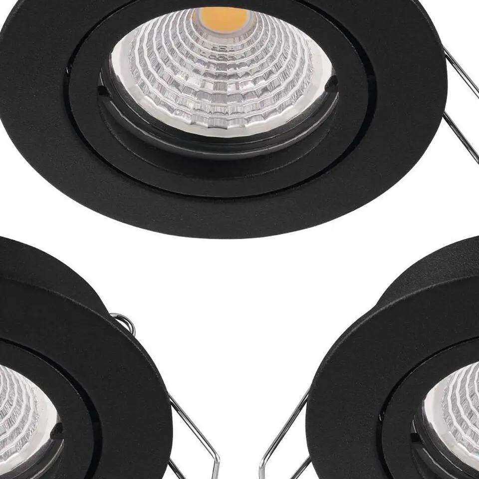 EGLOTedo1Inbouwspot-GU10-Ø8cm-Zwart