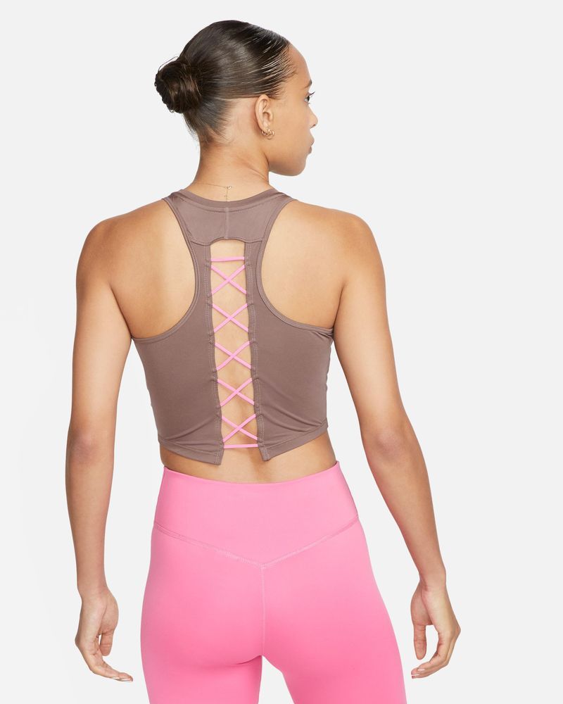 Crop top de running Nike One Marron pour femme