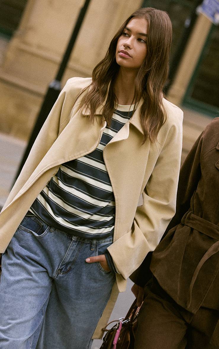 Butter Cream Veste Ceinturée En Synthétique Couleur Crème