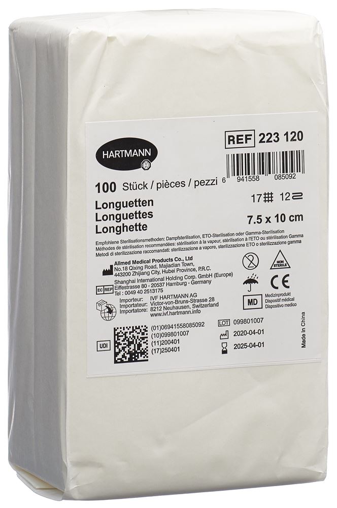 IVF Longuetten Typ 17<br>100 Stück, Beutel, 7.5x10cm, 12 fach