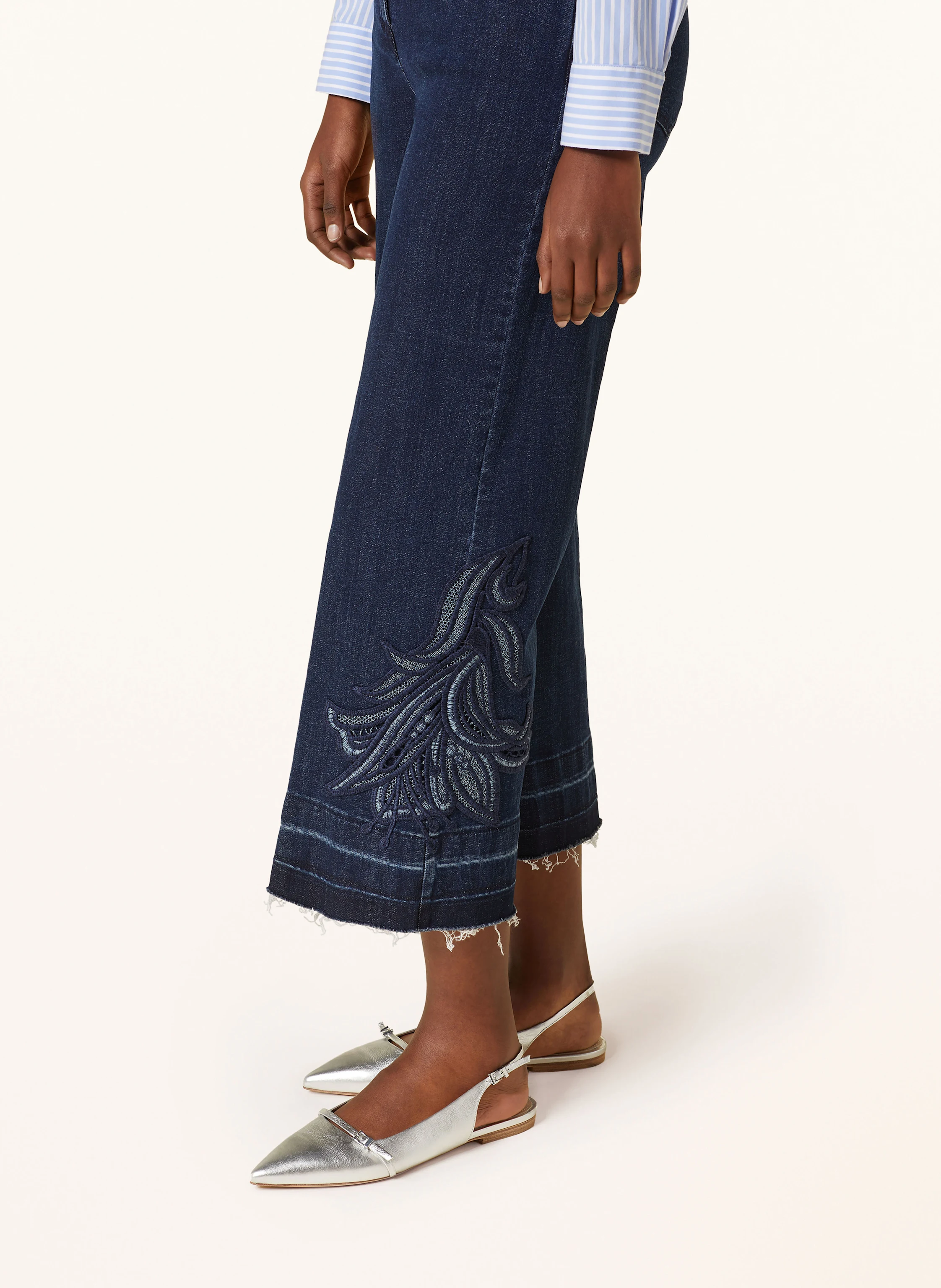 SEM PER LEI 7/8-Jeans mit Lochspitze
