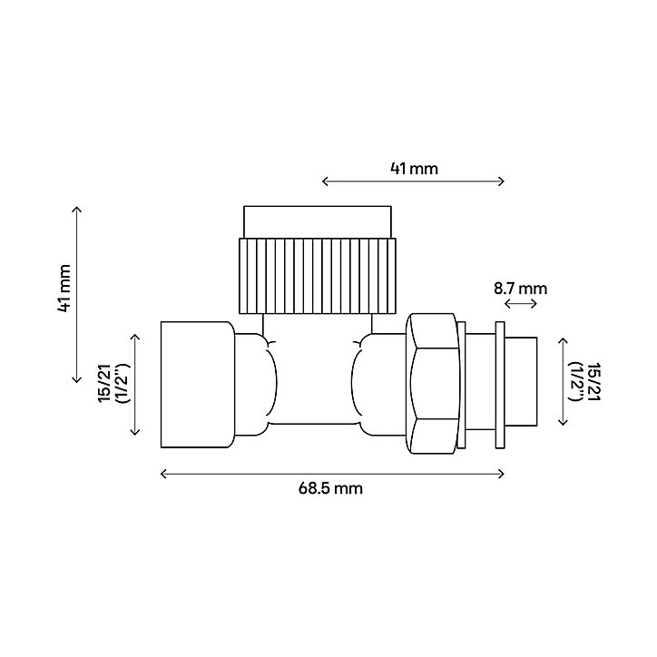 Corps thermostatique droit raccordement en 1/2