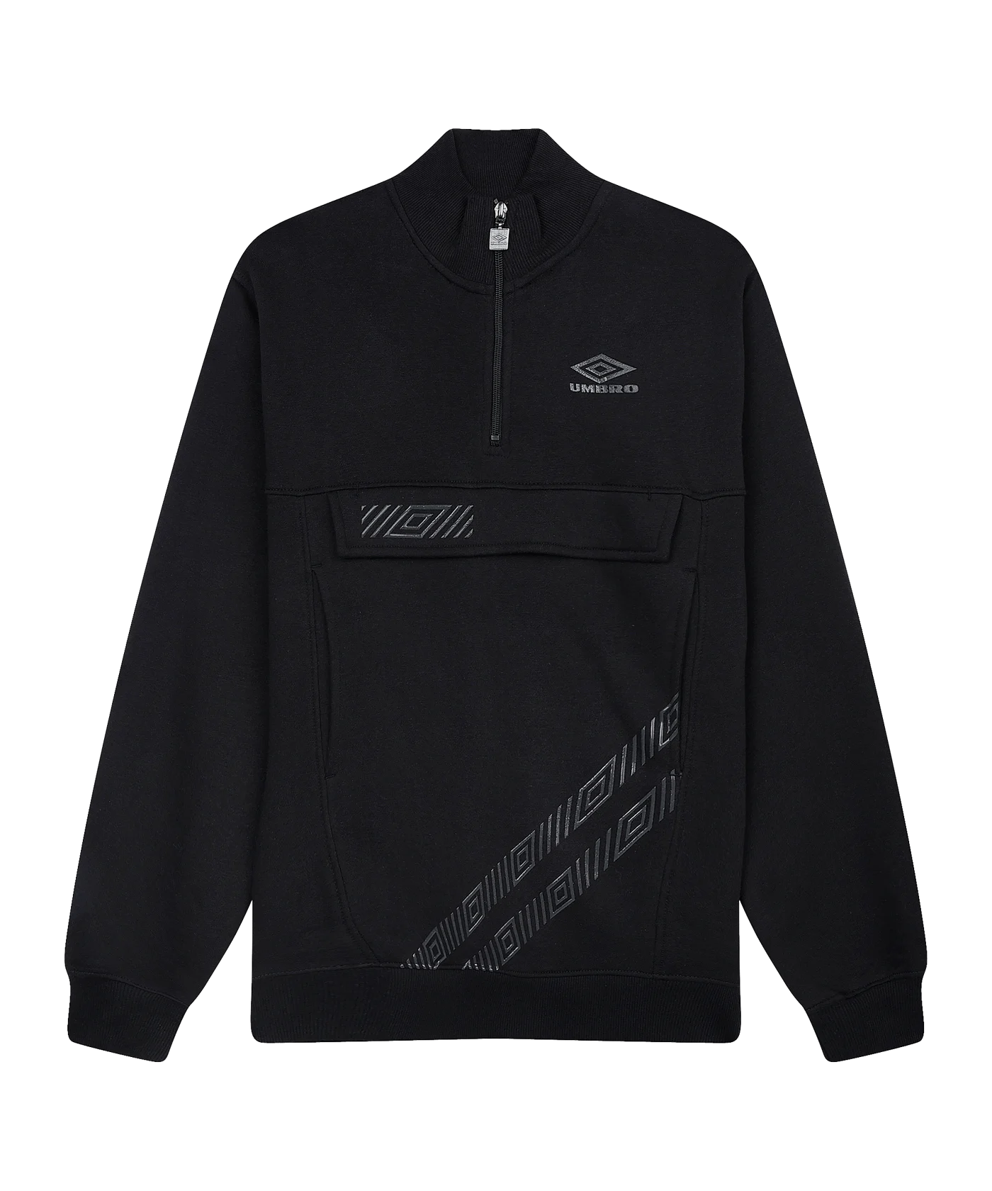 Umbro City Silo Horizon HalfZip Sweatshirt Schwarz Grau FLRK