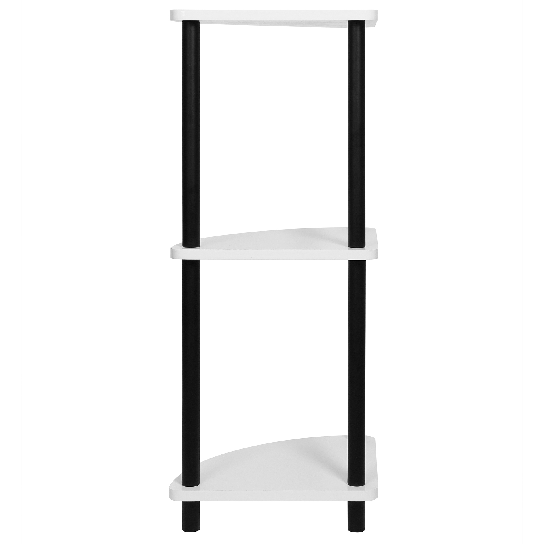 Eckregal - weiß Hochglanz - schwarz - 76 cm