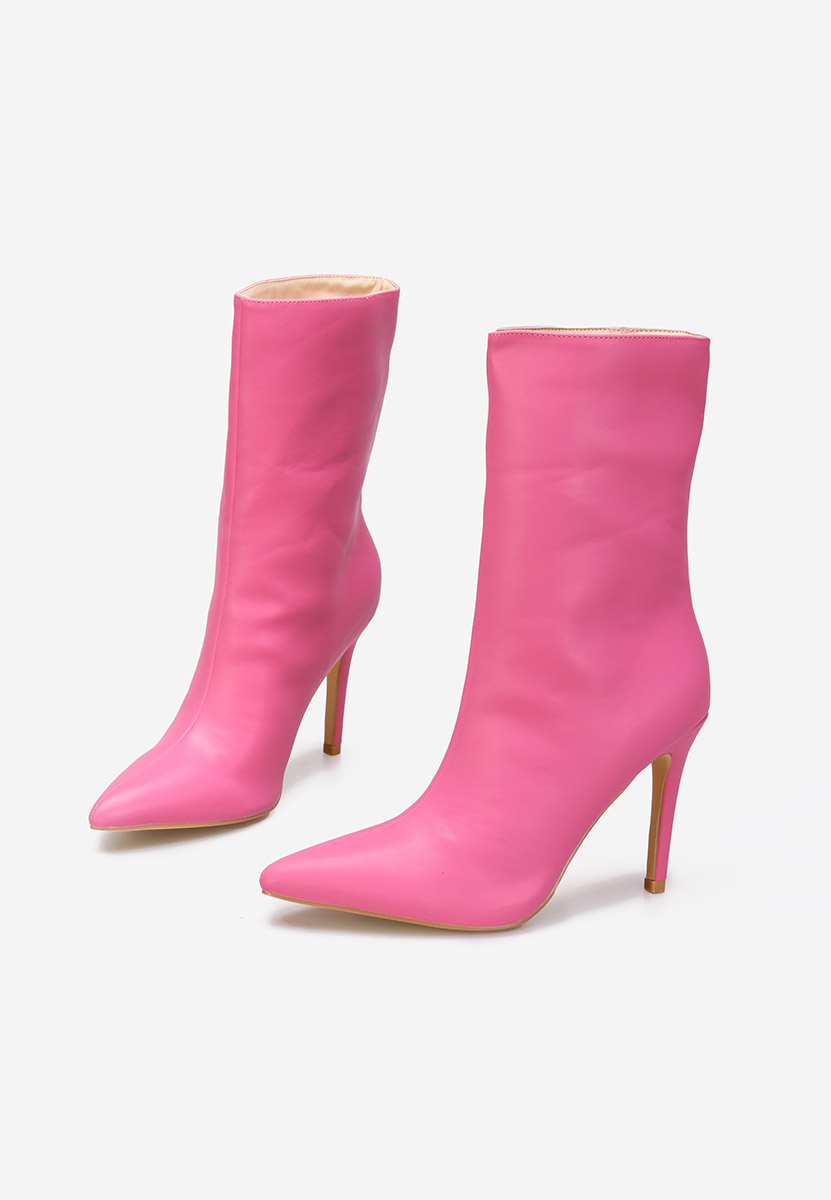 Bottines à talon fin fuchsia Ribera