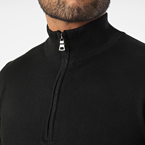 Pull Col Zippé Noir