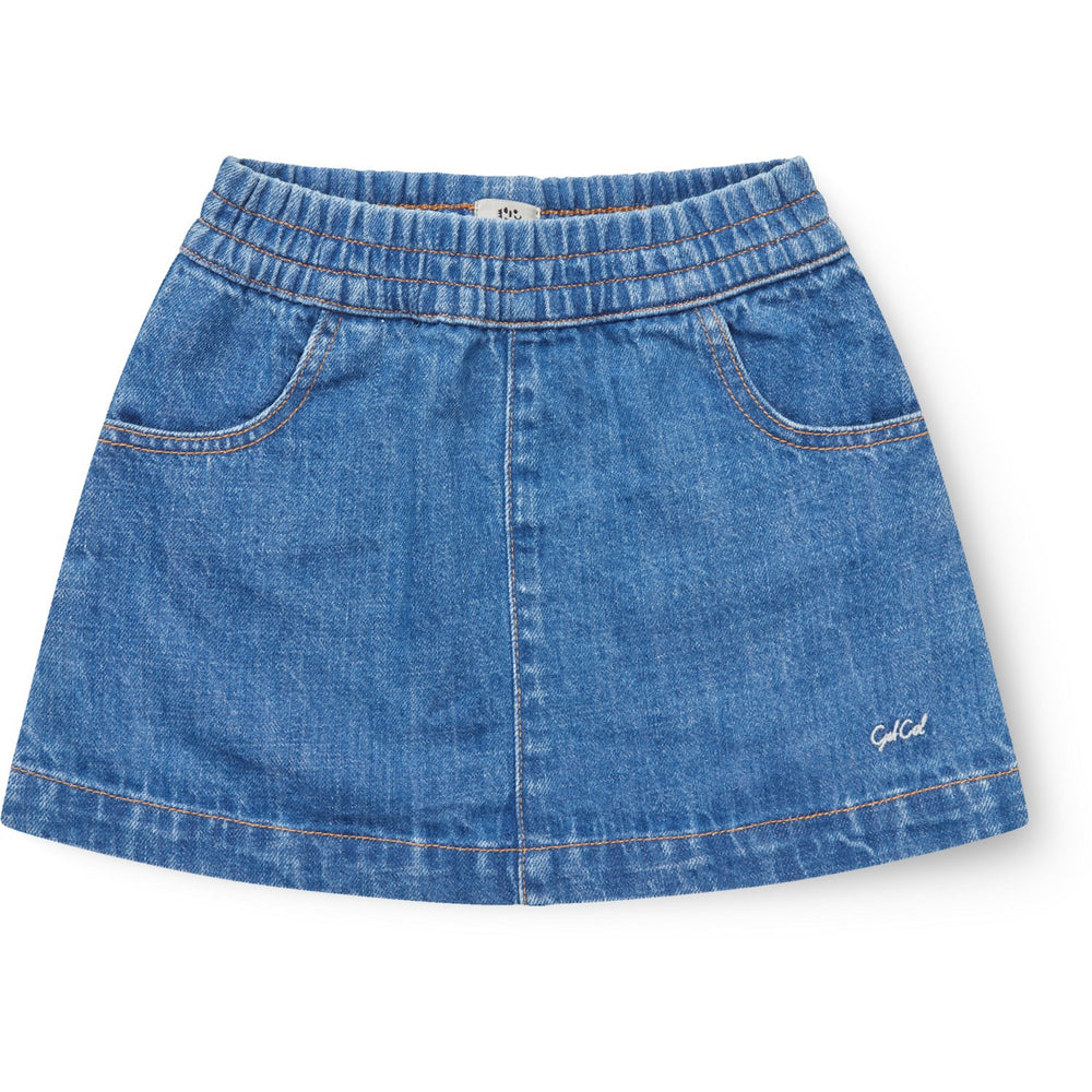Køb COPENHAGEN COLORS Indigo Blue Washed Organic Pocket Nederdel