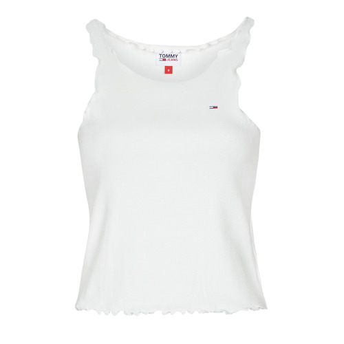 Tommy Jeans - TJW SKINNY RIB BABYLOCK TANK - Blanc