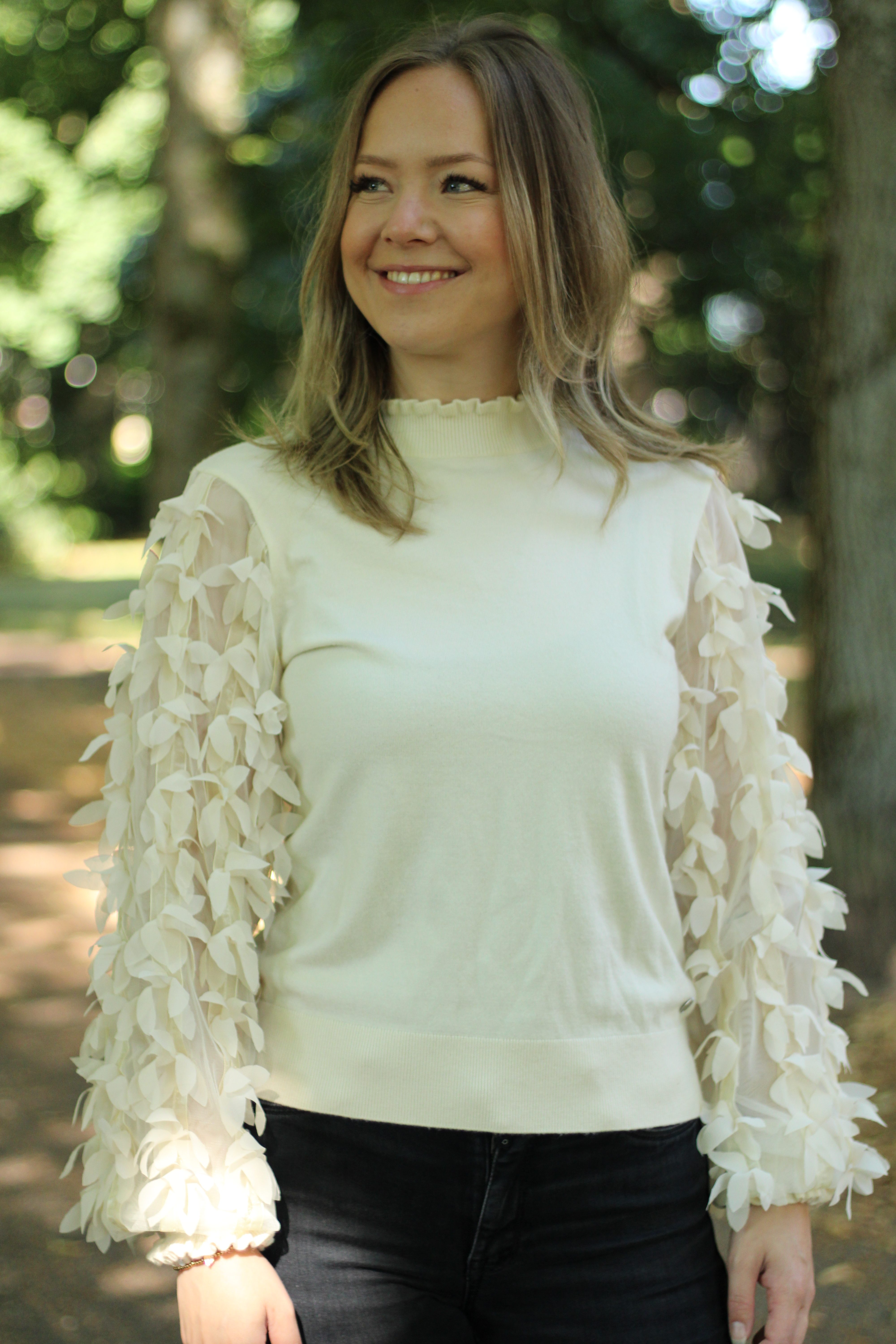 Rino & Pelle - Romi Knitted Pullover With Fancy Sleeves - Birch