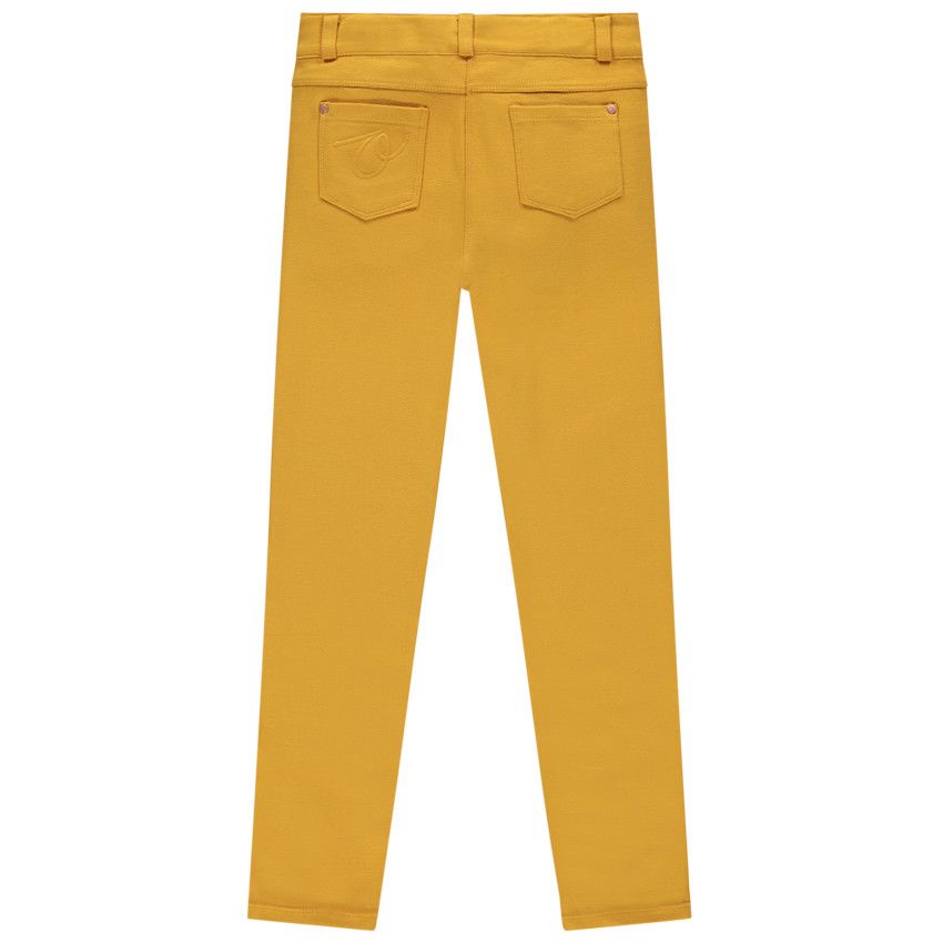 Pantalon uni en milano - Jaune