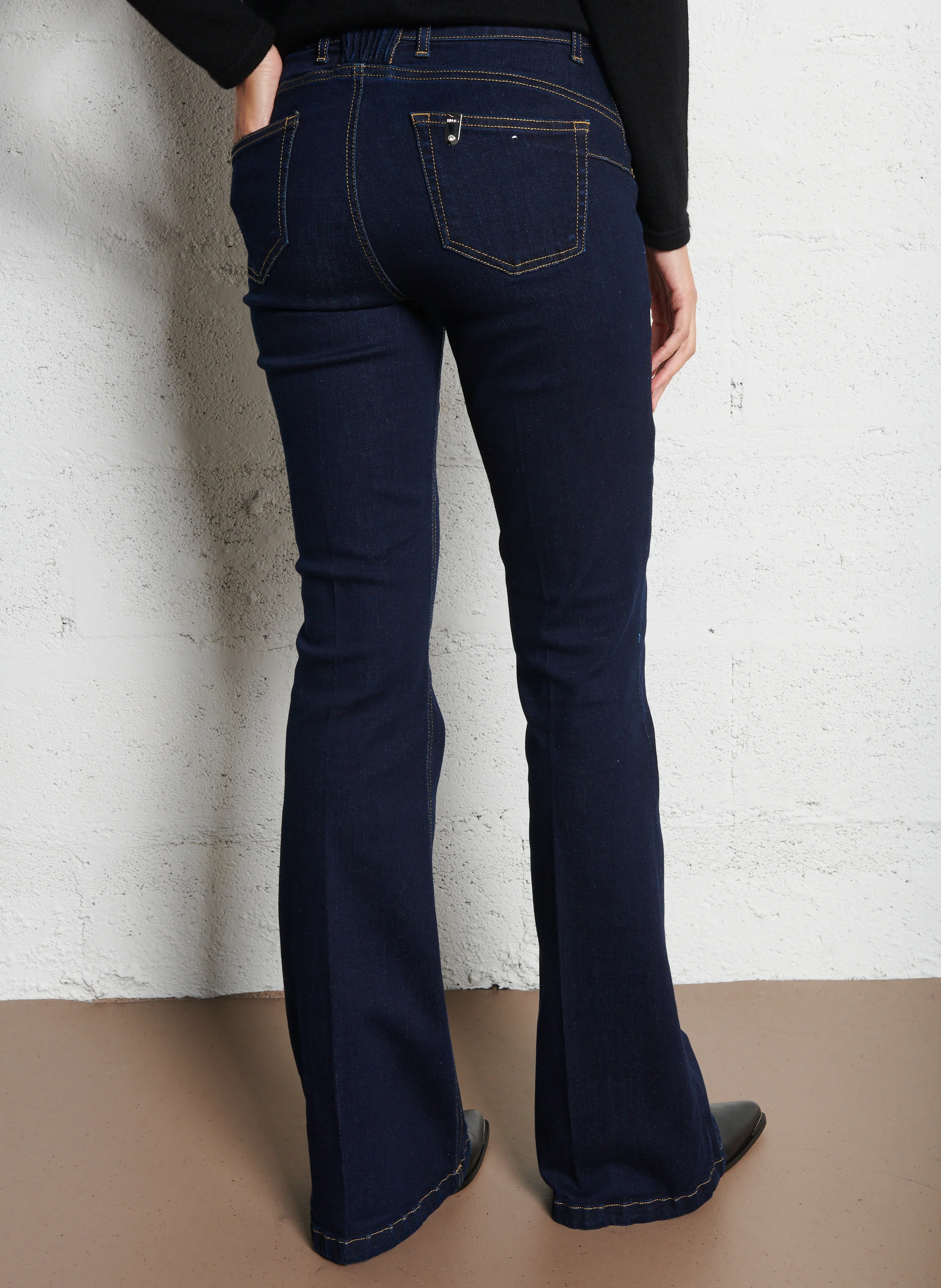 Jean flare en coton mélangé | Bleu