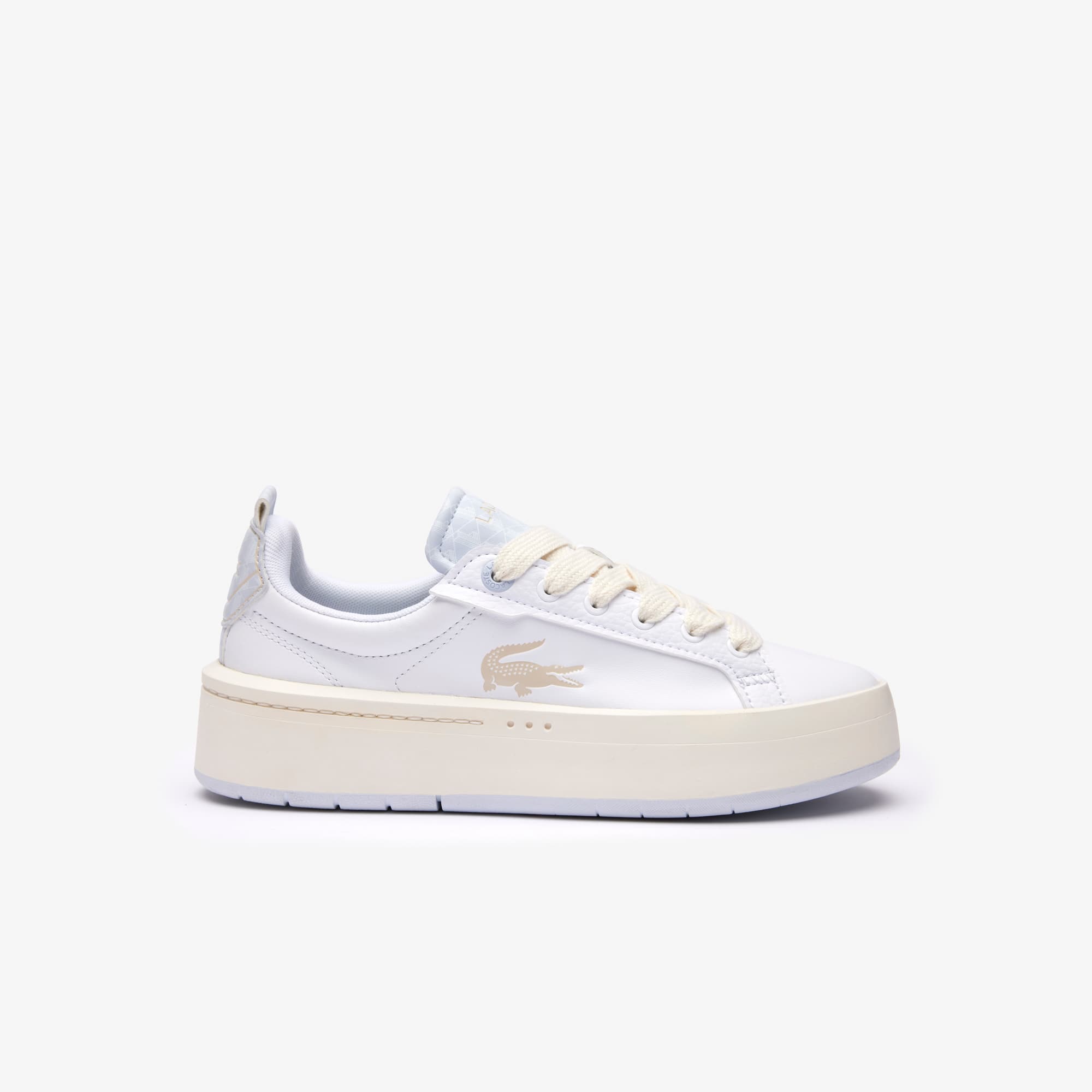 Sneakers Carnaby Platform femme en cuir monogrammé Sneakers - Blanc - Lacoste - Femme