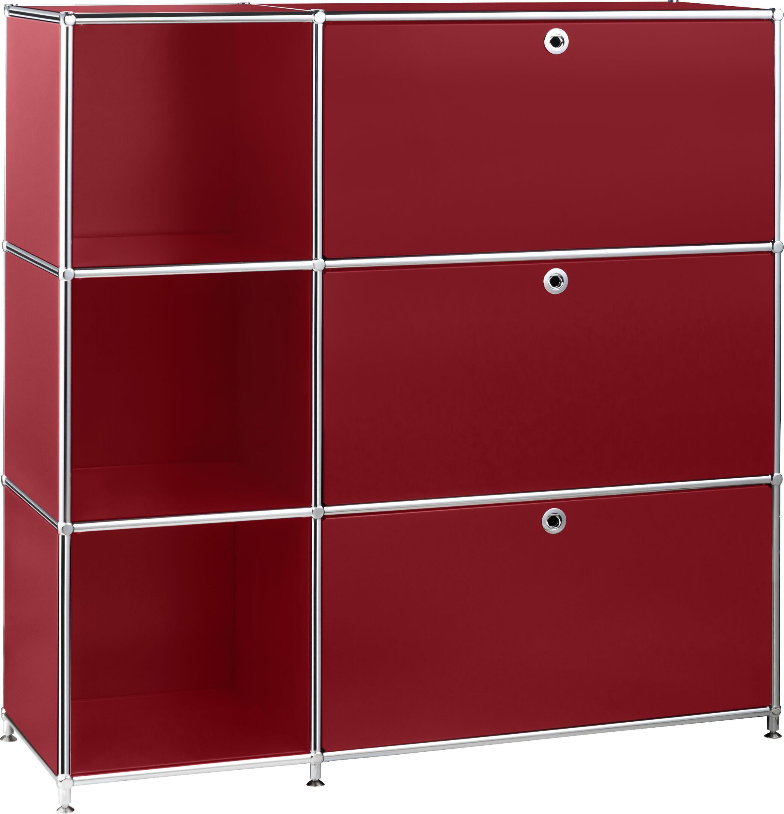 FLEXCUBE Regal - Rot / B: 115.0 cm x T: 40.0 cm x H: 118.0 cm