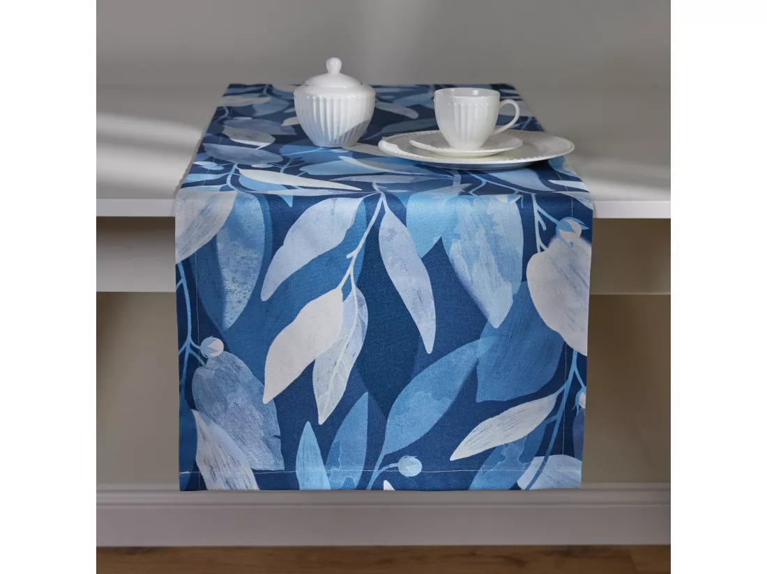 Chemin de table Azurella bleu foncé 40 x 180