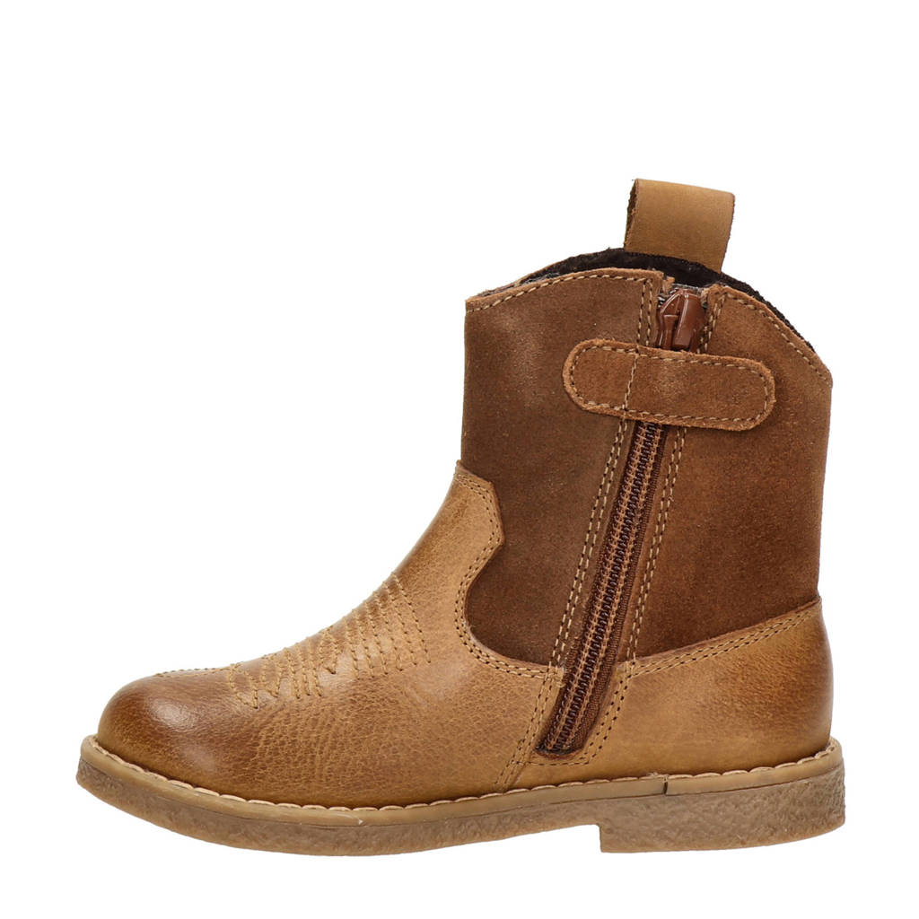 Nelson Kids leren enkellaarzen cognac
