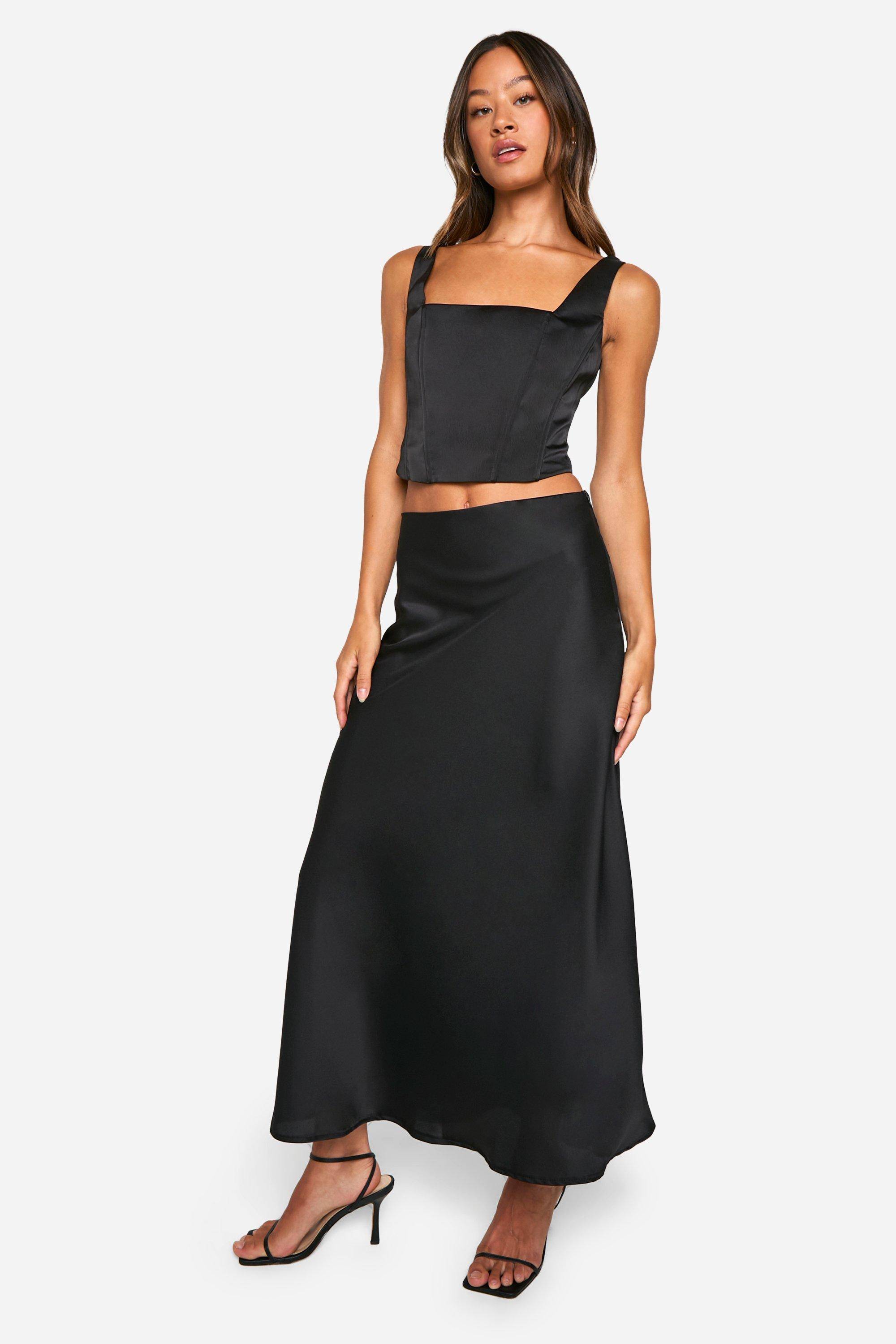 boohoo Jupe midaxi en satin style slip