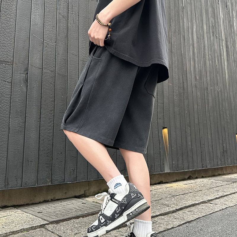 emeisa - Hoge taille effen wijde joggingbroek