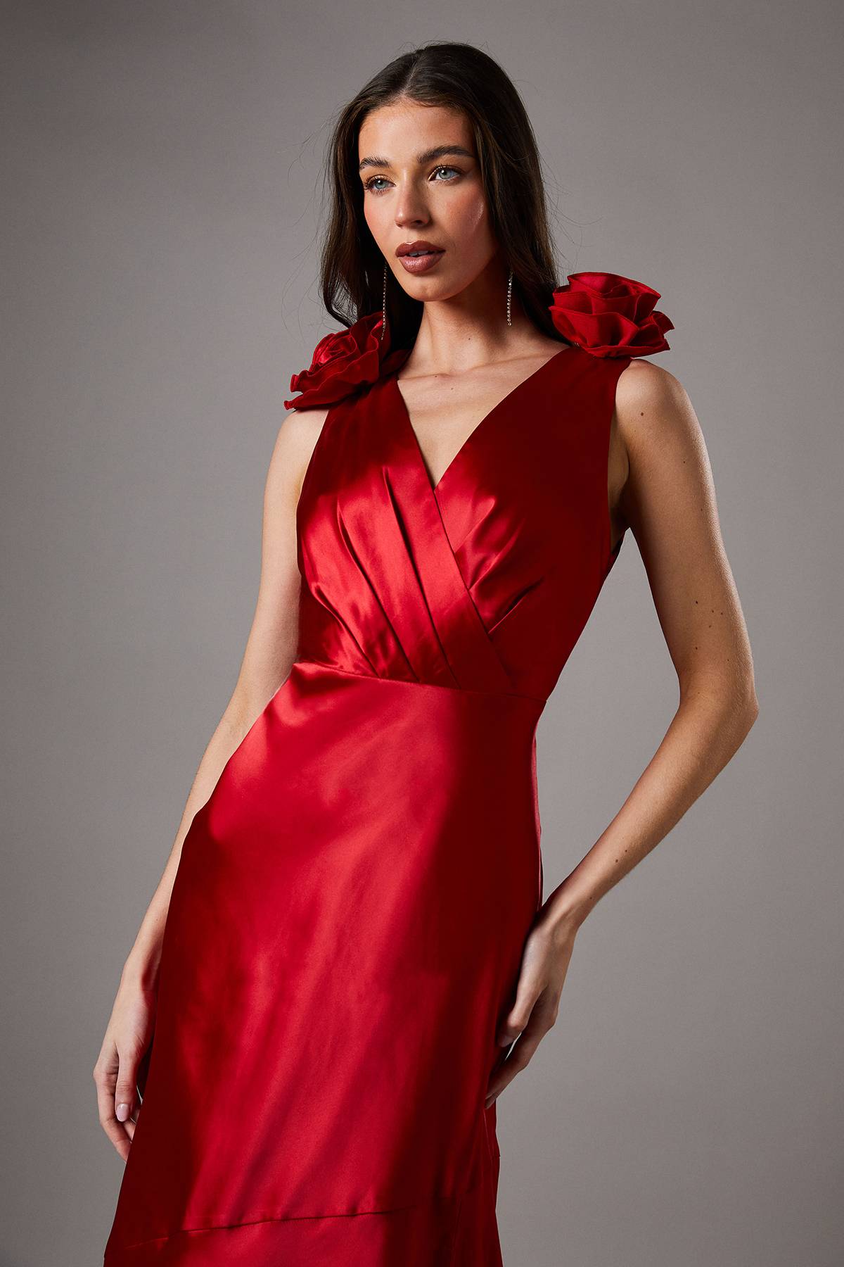 Coast Robe Longue Satinée à Corsage Statement