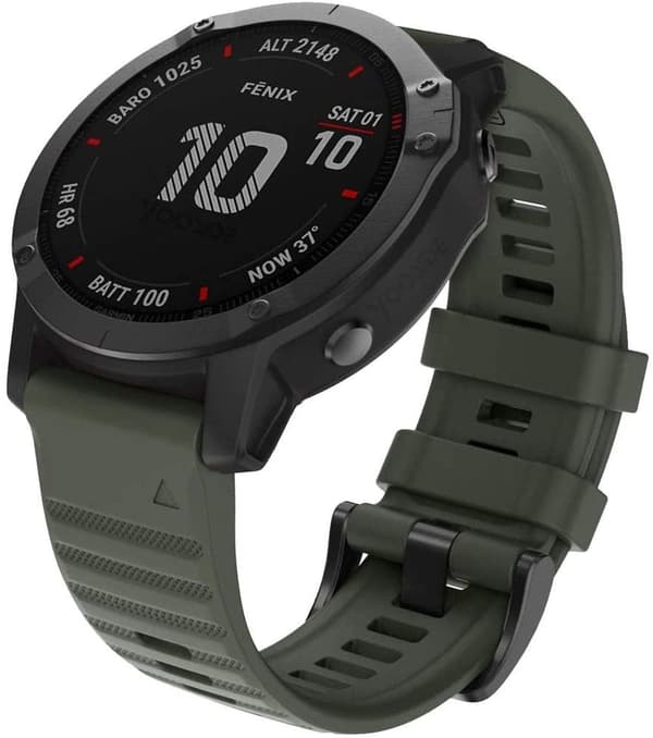 INF Reim til Garmin Fenix i militærgrønn silikon