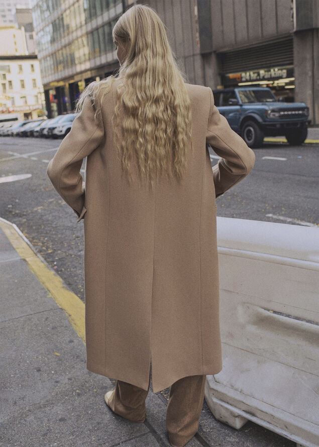 MANGO Tailored wool coat Medium brown