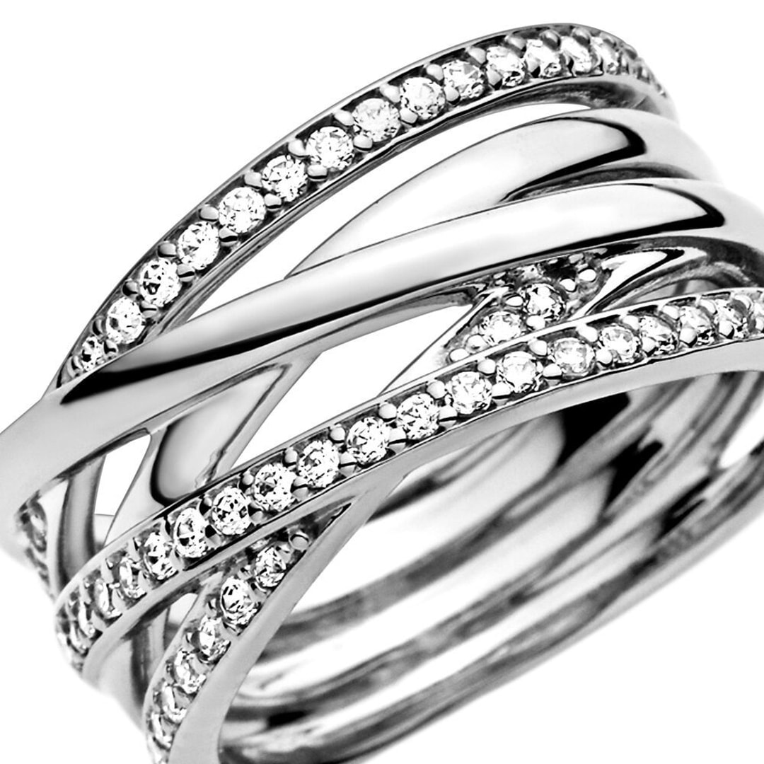Pandora Timeless Sparkling & Polished Lines Ring