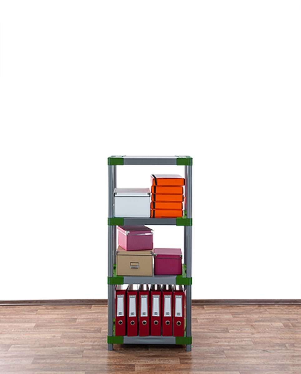 PROREGAL Plastic Plank Big Grey Bear Laag HxBxD 138 x 70 x 46 cm Plank Draagvermogen 160 kg Grijs/Groen