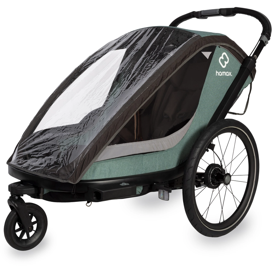 hamax Kinderfahrradanhänger Cocoon Zweisitzer greenblack