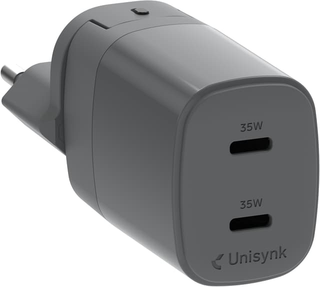 Unisynk 2-port 35W global multilader (grå)