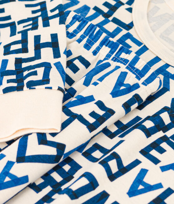 Pyjama mots bleus garçon en coton