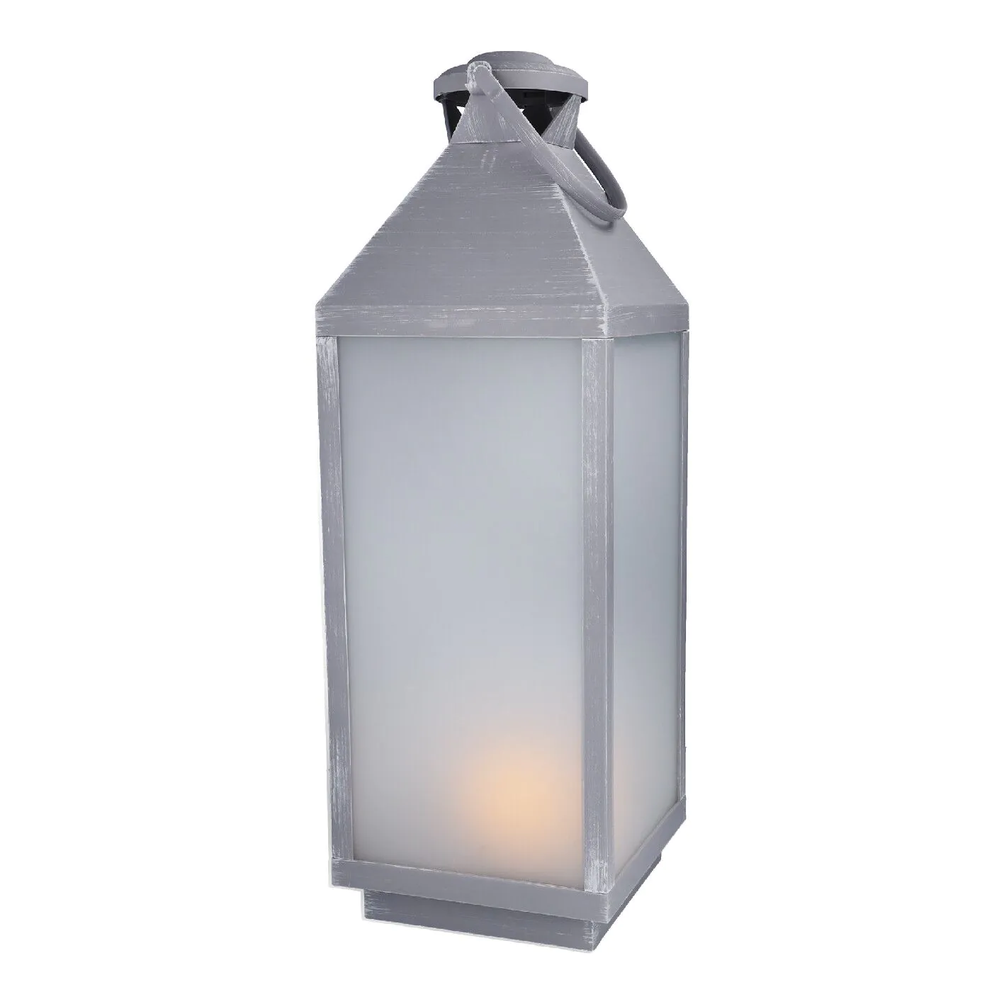 LED-Laterne Outdoor, grau-gewischt, 60 cm