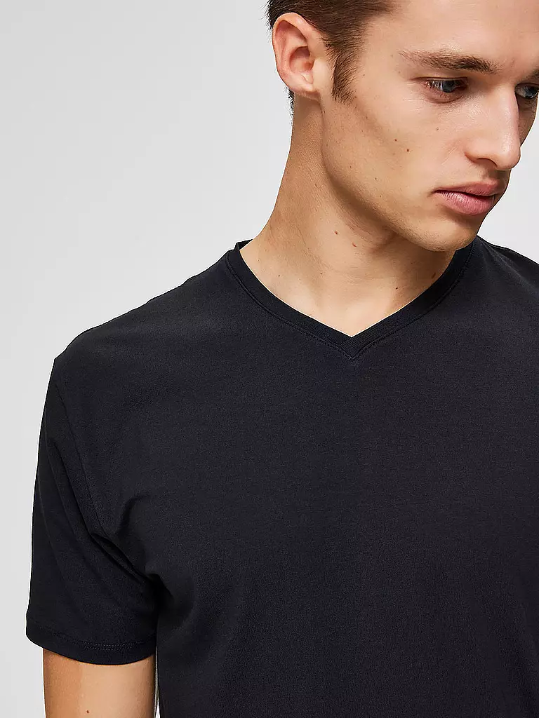 SELECTED T-Shirt SLHNEWPIMA schwarz