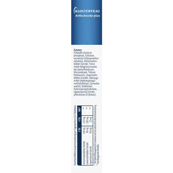 Artischocke plus Löwenzahn + Ingwer Tabletten