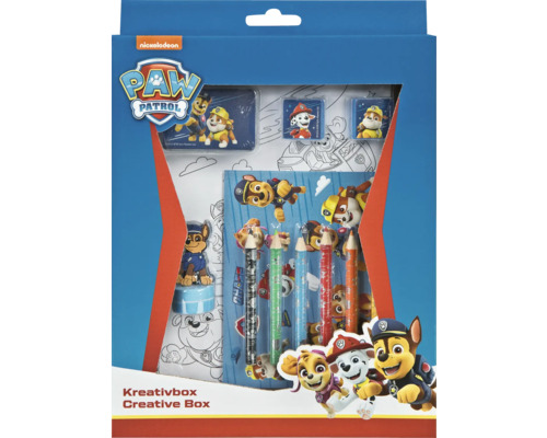 Creatieve doos PawPatrol 3 stempels 10 posters 6 kleurpotloden