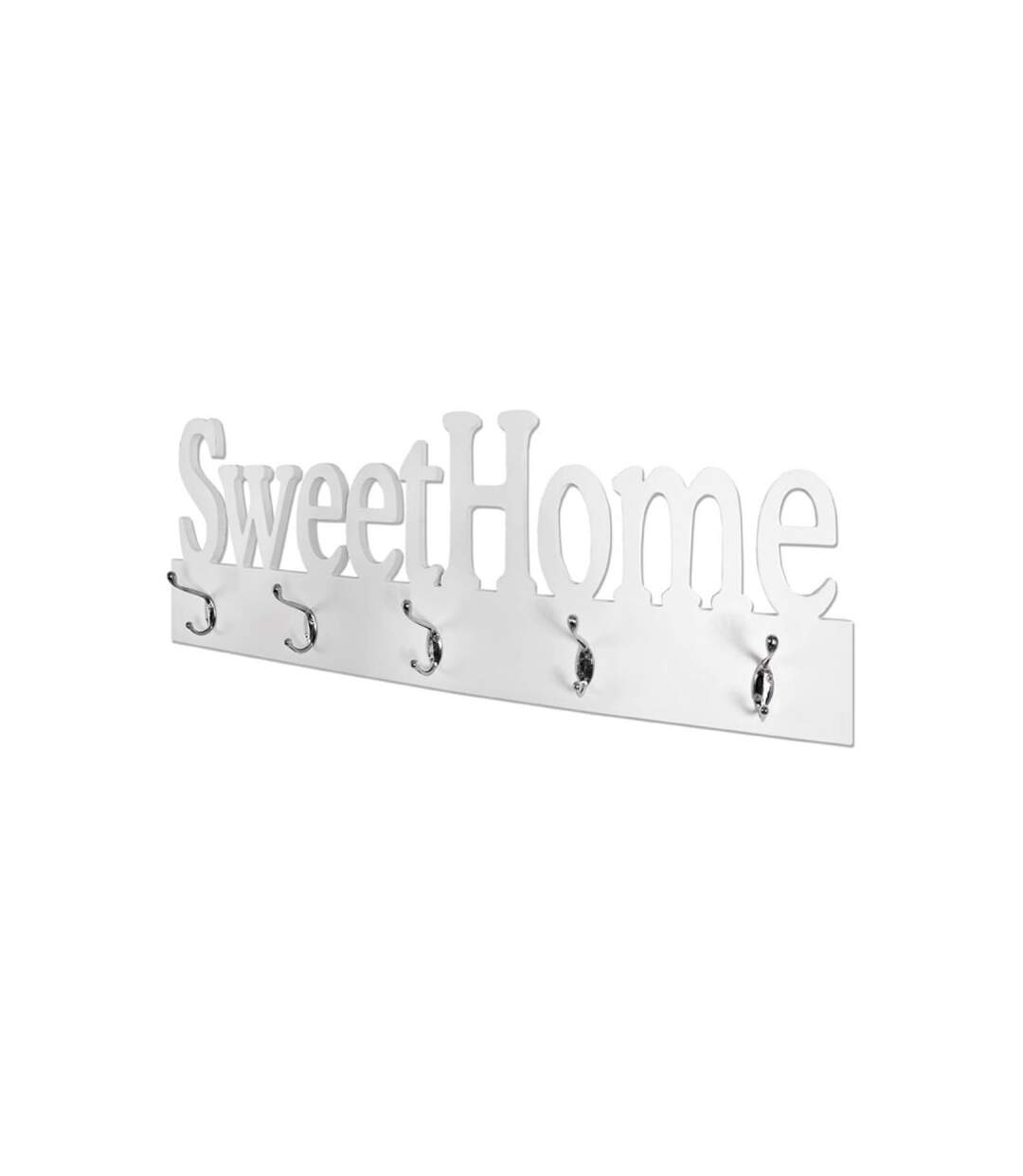 Paris Prix - Patère Murale 5 Crochets sweet Home 74cm Blanc