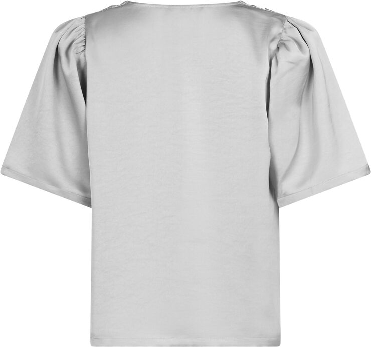 Neo Noir Largo Heavy Sateen Blouse Silver